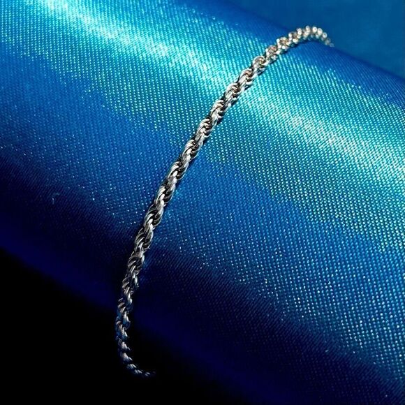 AZM Vintage Italian Sterling 925 Silver Twisted Rope Bracelet - Picture 1 of 11